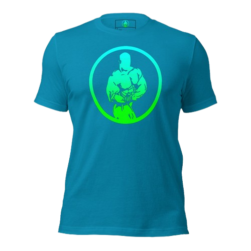 Gradient Turquoise Male Logo T-Shirt