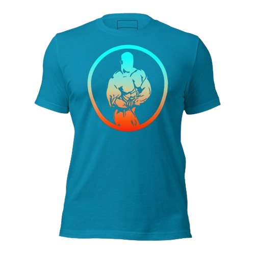 Gradient Turquoise Male Logo T-Shirt