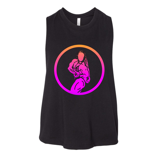 Gradient Black Female Logo Cropped Tank