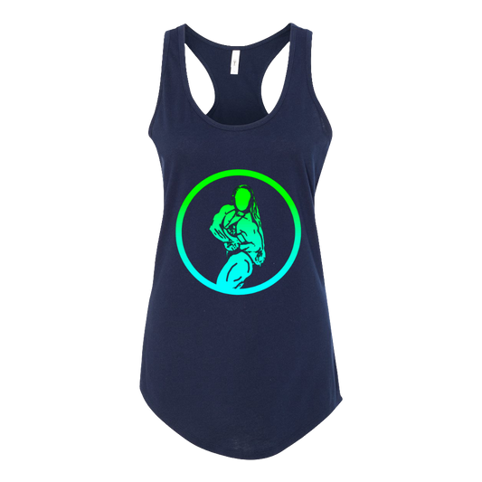 Gradient Midnight Navy Female Logo Racerback Tank