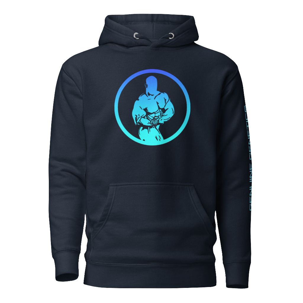 Gradient Navy Blue Male Logo Hoodie