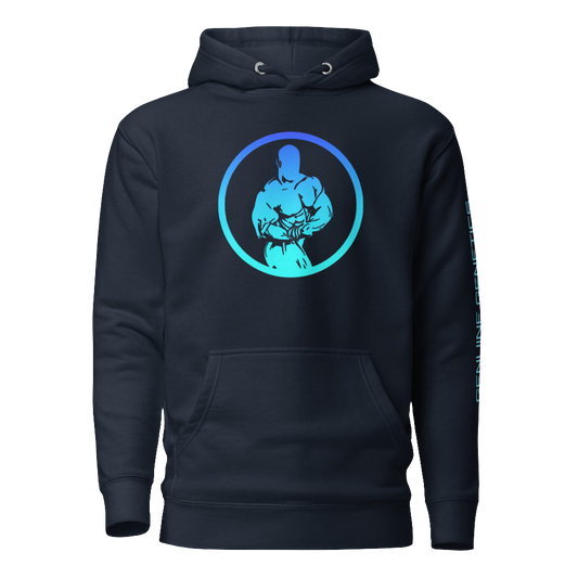 Gradient Navy Blue Male Logo Hoodie