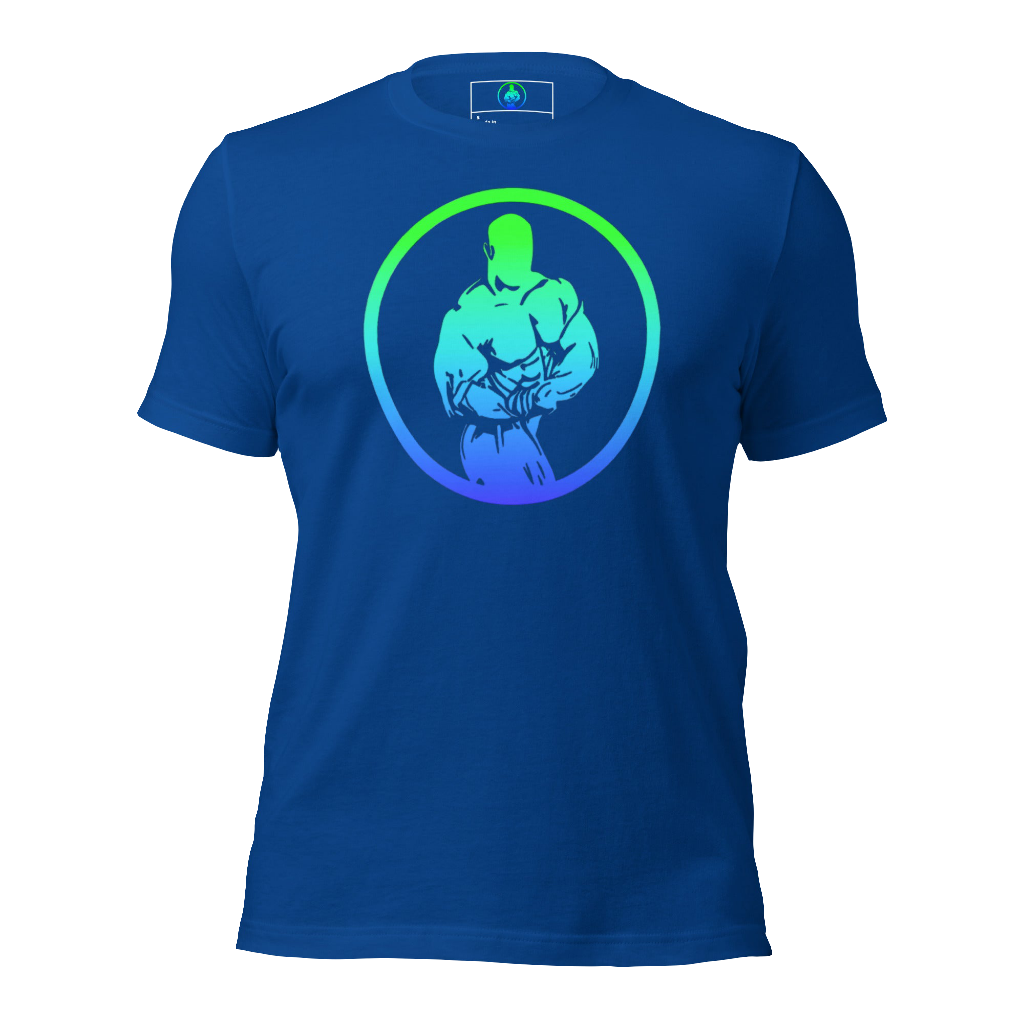 Gradient Royal Blue Single Male Logo T-Shirt