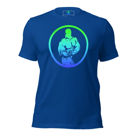 Gradient Royal Blue Single Male Logo T-Shirt