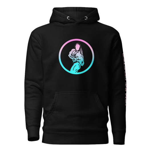 Gradient Black Single Female Logo Hoodie