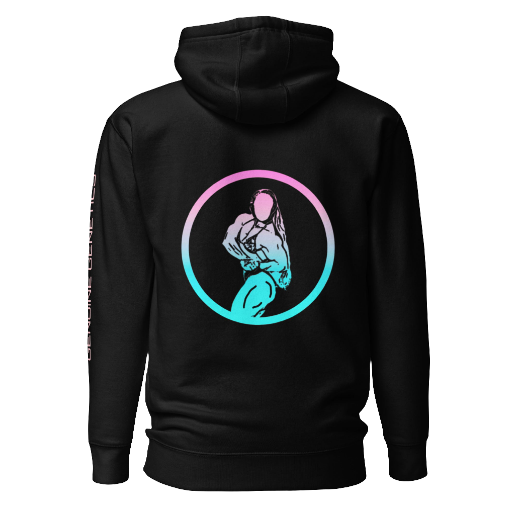 Gradient Black Single Female Logo Hoodie