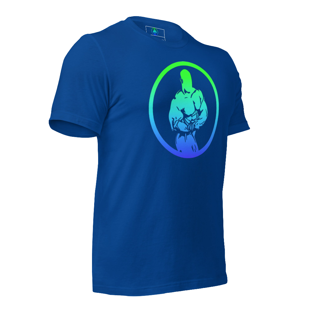 Gradient Royal Blue Single Male Logo T-Shirt