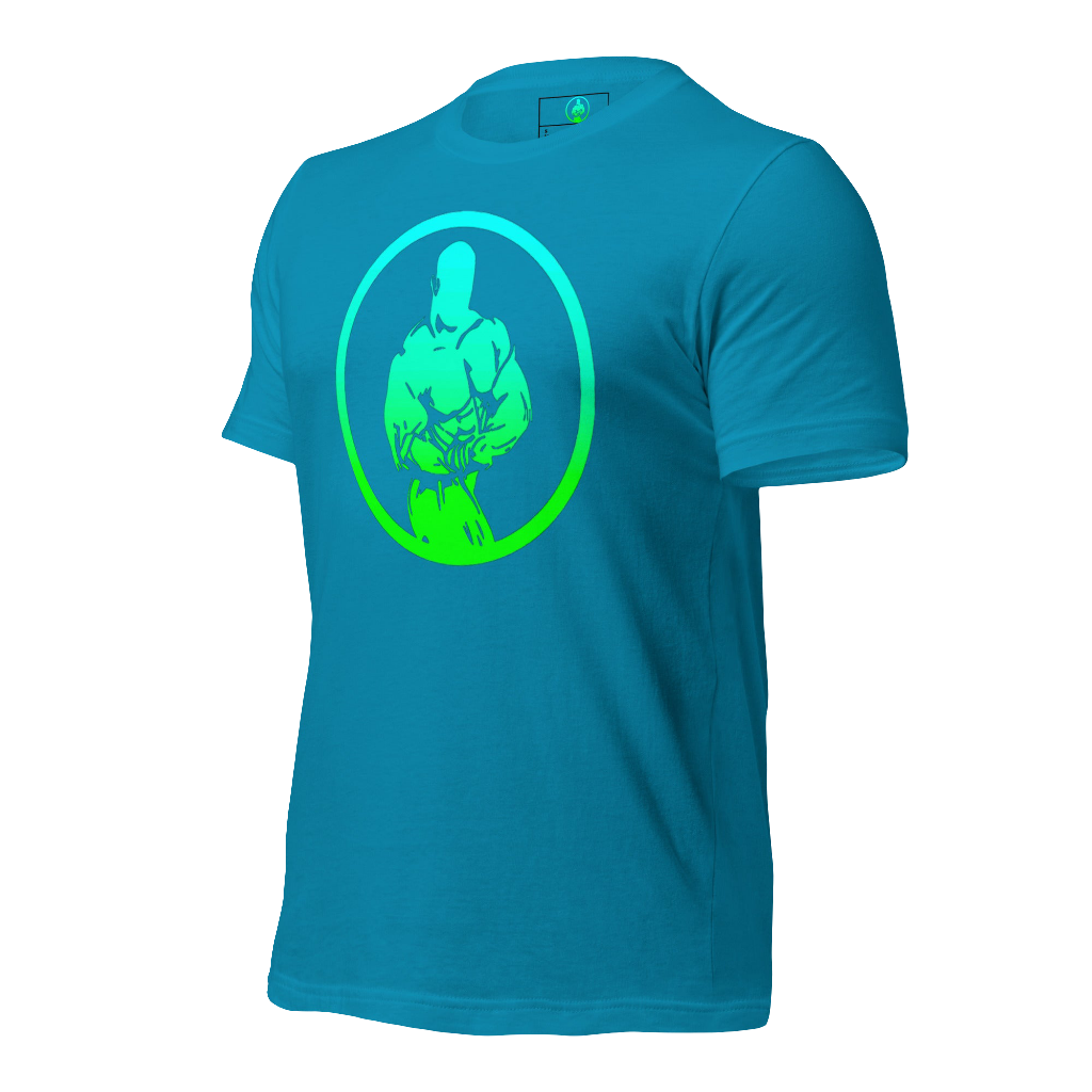 Gradient Turquoise Male Logo T-Shirt