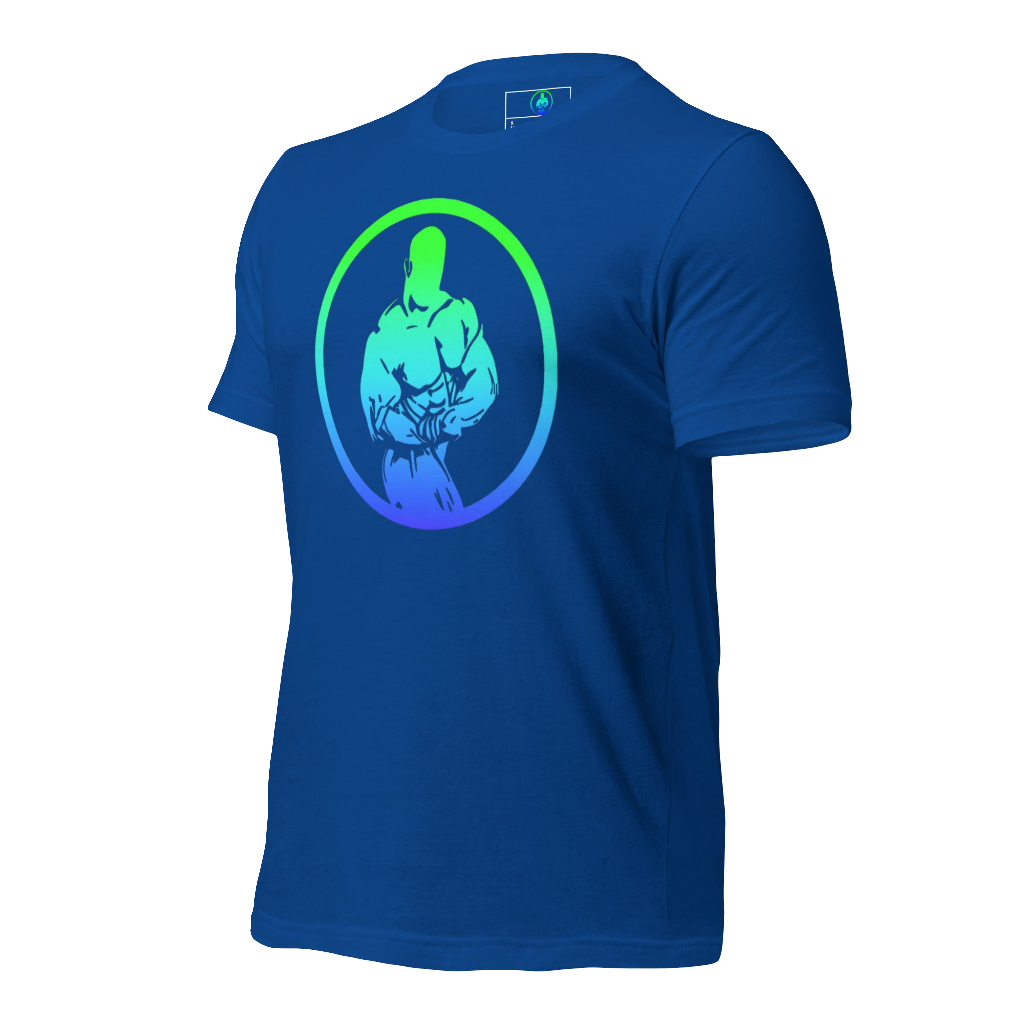 Gradient Royal Blue Single Male Logo T-Shirt