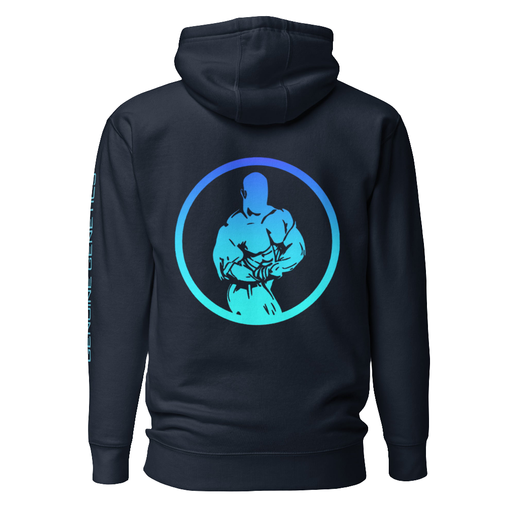 Gradient Navy Blue Male Logo Hoodie