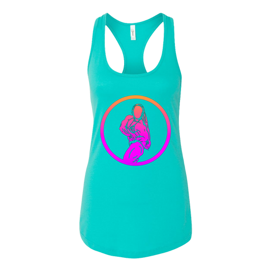 Gradient Tahiti Blue Female Logo Racerback Tank