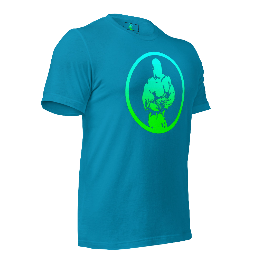 Gradient Turquoise Male Logo T-Shirt