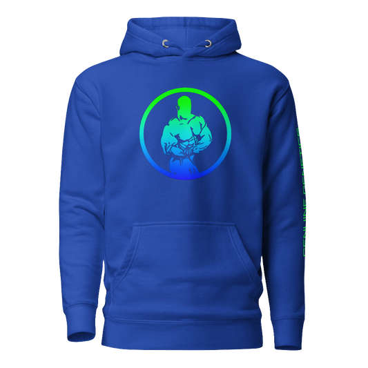 Gradient Royal Blue Male Logo Hoodie